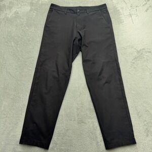 Lululemon Lab Pants Mens 34 Black Commuter Straight Leg Stretch Trousers